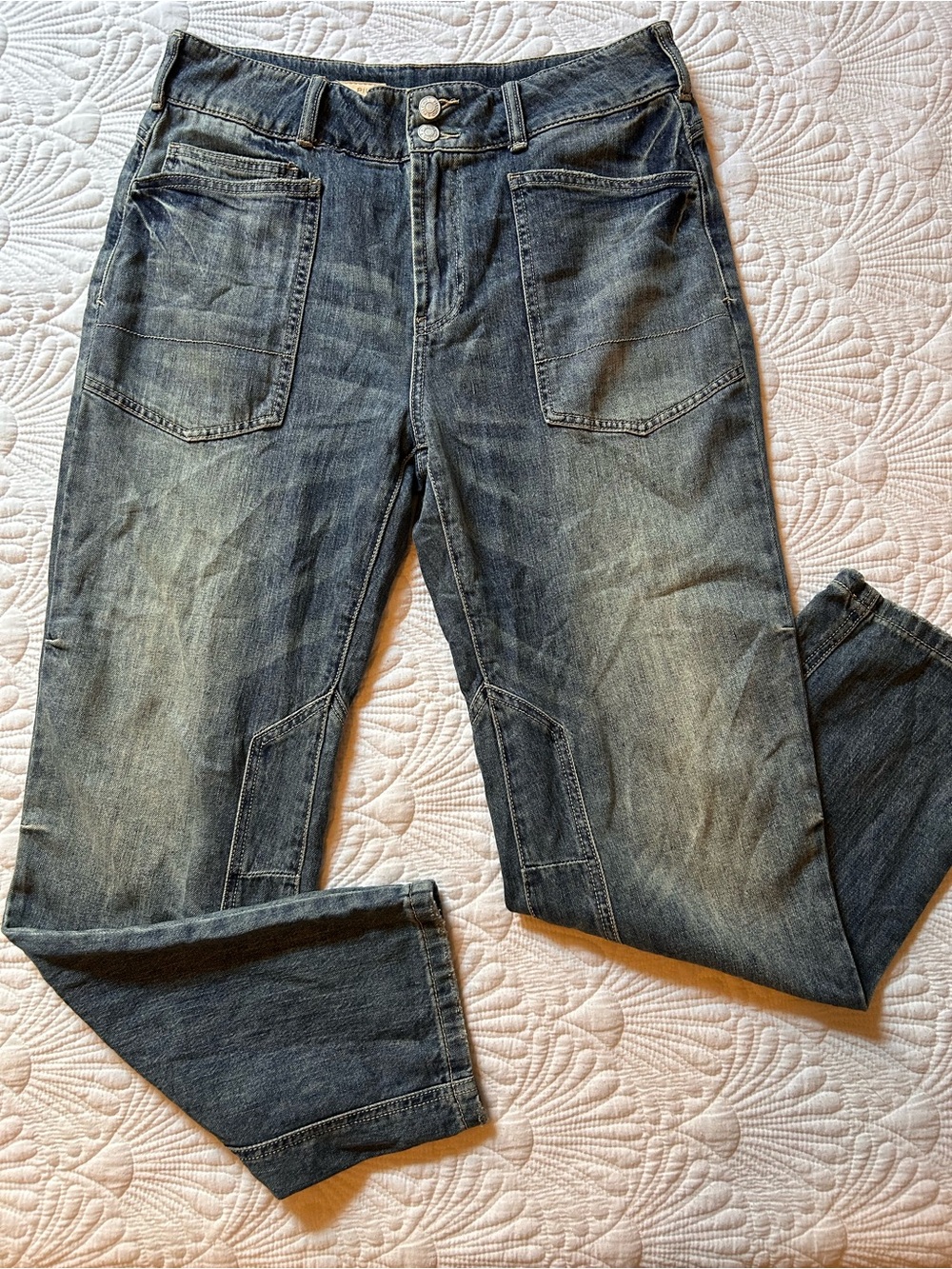 Pilcro Slim Straight Jeans in Faded Blue-Gray